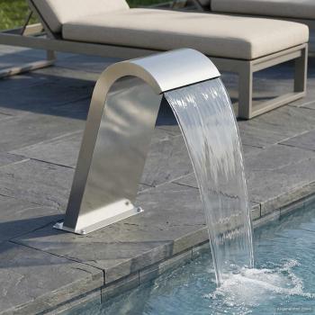 ARDEBO.de - Poolbrunnen Silber 47 x 31 x 60 cm Edelstahl
