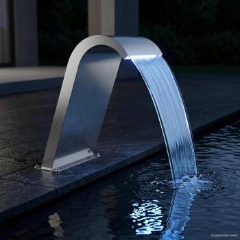 Poolbrunnen Silber 47 x 31 x 60 cm Edelstahl