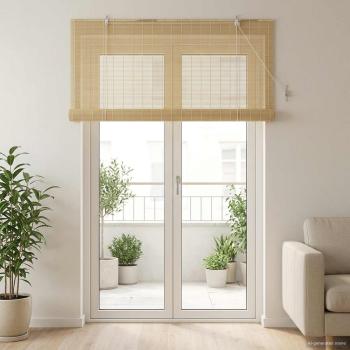 ARDEBO.de - Rollo Natur 130 x 220 cm Bambus