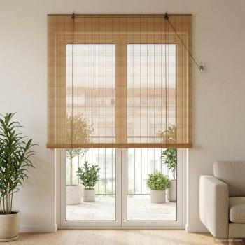 ARDEBO.de - Rollo Braun 130 x 220 cm Bambus
