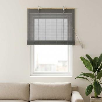ARDEBO.de - Rollo Grau 70 x 160 cm Bambus
