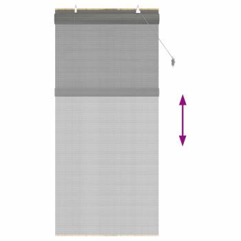 Rollo Grau 90 x 220 cm Bambus