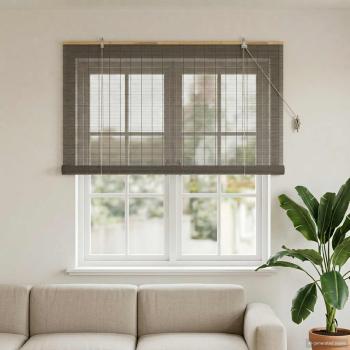 ARDEBO.de - Rollo Grau 140 x 160 cm Bambus