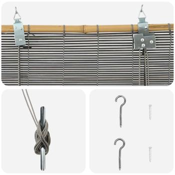 Rollo Grau 140 x 160 cm Bambus