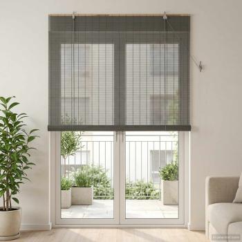 ARDEBO.de - Rollo Grau 150 x 220 cm Bambus