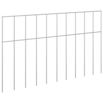 Gartenzaun-Paneel 24 stk. 50 x 30 cm Verzinkter Stahl Silber