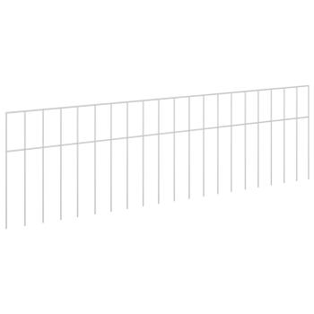 Gartenzaun-Paneel 48 stk. 100 x 30 cm Verzinkter Stahl Silber