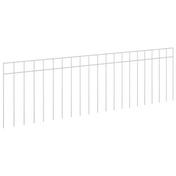 Gartenzaun-Paneel 24 stk. 100 x 30 cm Verzinkter Stahl Silber