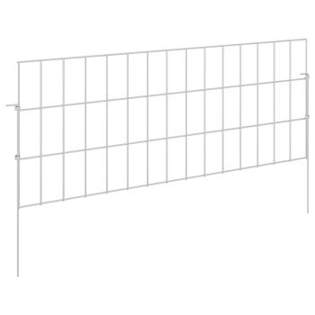 Gartenzaun mit Pfählen 48 stk. 75 x 30 cm Verzinkter Stahl