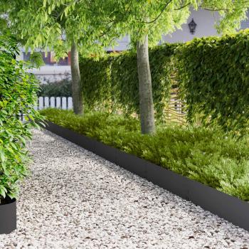 ARDEBO.de - Raseneinfassung 20 stk. 100 x 25 cm Stahl Schwarz