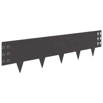 Raseneinfassung 20 stk. 100 x 25 cm Stahl Schwarz