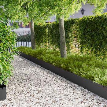 ARDEBO.de - Raseneinfassung 10 stk. 103 x 25 cm Stahl Schwarz