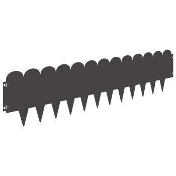 Raseneinfassung 10 stk. 103 x 25 cm Stahl Schwarz