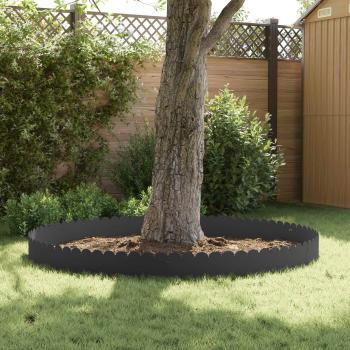 Raseneinfassung 10 stk. 103 x 25 cm Stahl Schwarz