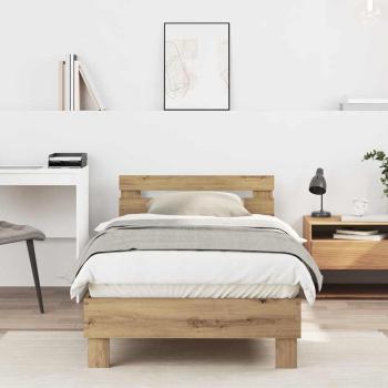 ARDEBO.de - Bettrahmen Artisan-Eiche 203 x 95 x 70 cm Holzwerkstoff