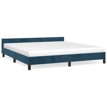 Bettgestell ohne Matratze Dunkelblau 160x200 cm Samt
