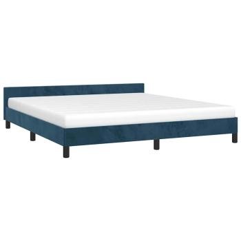 Bettgestell ohne Matratze Dunkelblau 160x200 cm Samt