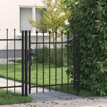 ARDEBO.de - Zauntor BOXTEL Einzeltür mit Dorn Stahl 1 x 1 m Schwarz