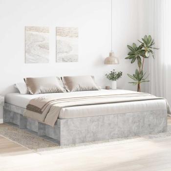 ARDEBO.de - Bettgestell Betongrau 200x200 cm
