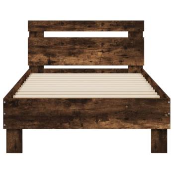 Bettgestell mit Kopfteil Räuchereiche 75x190 cm Holzwerkstoff