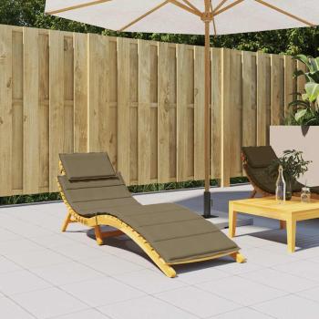 Sonnenliegen-Auflage Melange Taupe 186x58x4 cm Stoff