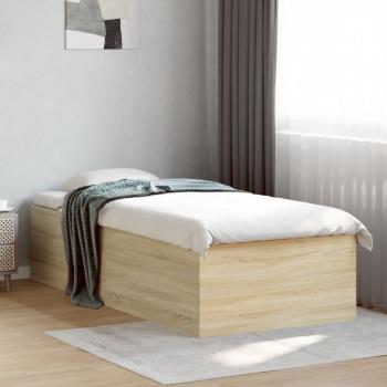 ARDEBO.de - Bettgestell Sonoma-Eiche 90x200 cm Holzwerkstoff