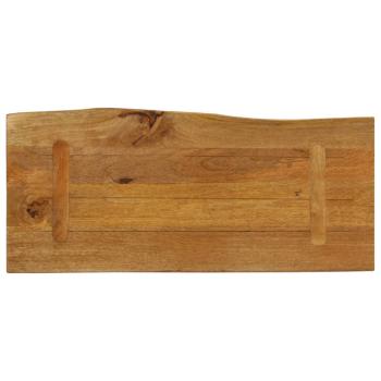 Tischplatte mit Baumkante 80x40x3,8 cm Massivholz Mango