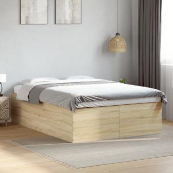 ARDEBO.de - Bettgestell Sonoma-Eiche 135x190 cm Holzwerkstoff