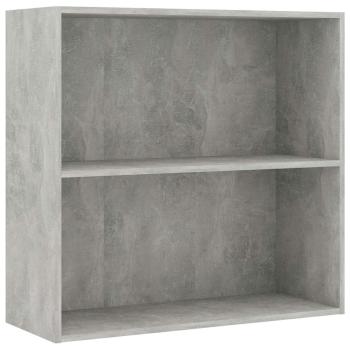 B?cherregal 2 F?cher Betongrau 80x30x76,5 cm Holzwerkstoff