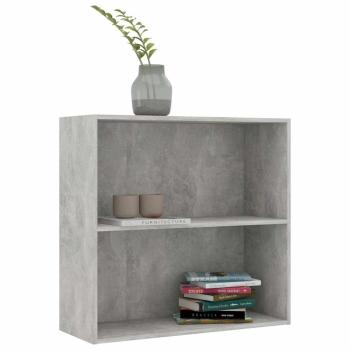 B?cherregal 2 F?cher Betongrau 80x30x76,5 cm Holzwerkstoff