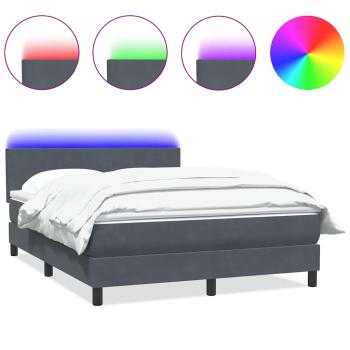 Boxspringbett mit Matratze & LED Dunkelgrau 160x210 cm Samt