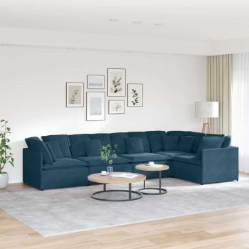 ARDEBO.de - Modulares Sofa mit Kissen Samt Blau