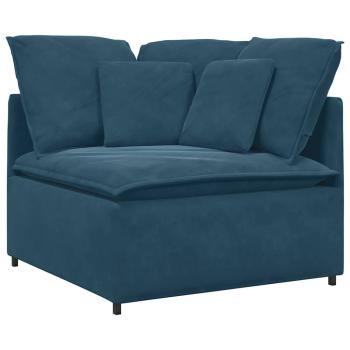 Modulares Sofa mit Kissen Samt Blau