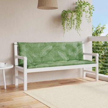 ARDEBO.de - Gartenbank-Auflagen 2 Stk. Blattmuster 150x50x7 cm Stoff