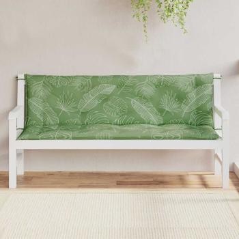 Gartenbank-Auflagen 2 Stk. Blattmuster 150x50x7 cm Stoff