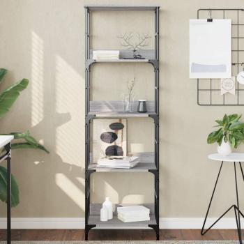 ARDEBO.de - B?cherregal Grau Sonoma 50x33x153 cm Holzwerkstoff