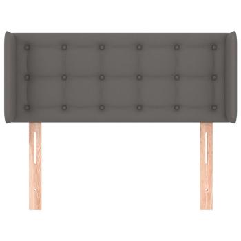 Kopfteil mit Ohren Grau 83x16x78/88 cm Kunstleder