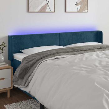 ARDEBO.de - LED Kopfteil Dunkelblau 163x16x78/88 cm Samt