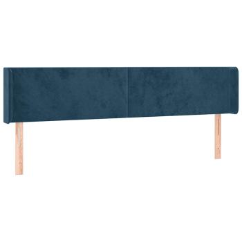 LED Kopfteil Dunkelblau 163x16x78/88 cm Samt