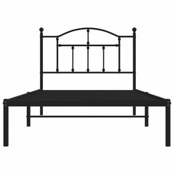 Bettgestell mit Kopfteil Metall Schwarz 100x190 cm