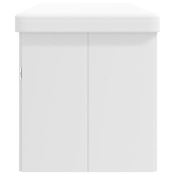 Sitzbank mit Stauraum Faltbar Weiß PVC