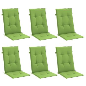 Hochlehner-Auflagen 6 Stk. Melange Grün 120x50x4 cm Stoff
