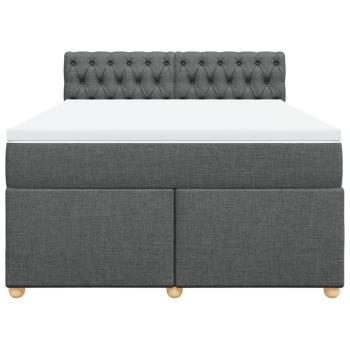 Boxspringbett mit Matratze Dunkelgrau 140x200 cm Stoff