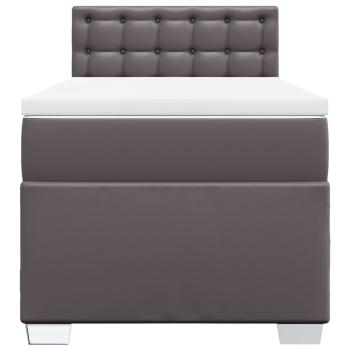 Boxspringbett mit Matratze Grau 80x200 cm Kunstleder