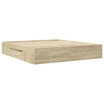 Bettgestell ohne Matratze Sonoma-Eiche 200x200 cm Holzwerkstoff