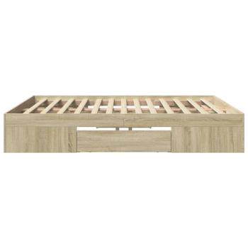 Bettgestell ohne Matratze Sonoma-Eiche 200x200 cm Holzwerkstoff