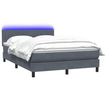 Boxspringbett mit Matratze & LED Dunkelgrau 160x210 cm Samt