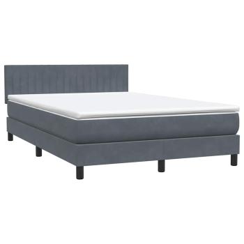 Boxspringbett mit Matratze & LED Dunkelgrau 160x210 cm Samt
