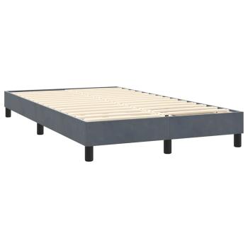 Boxspringbett mit Matratze & LED Dunkelgrau 160x210 cm Samt