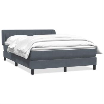 Boxspringbett mit Matratze Dunkelgrau 160x210 cm Samt